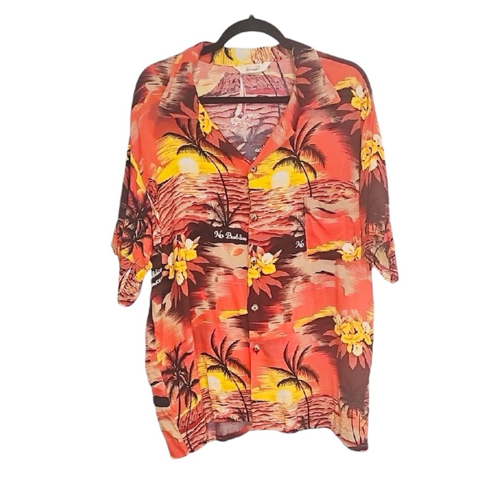 💚 Aremar Tropical Button-Up Shirt Size 3XL